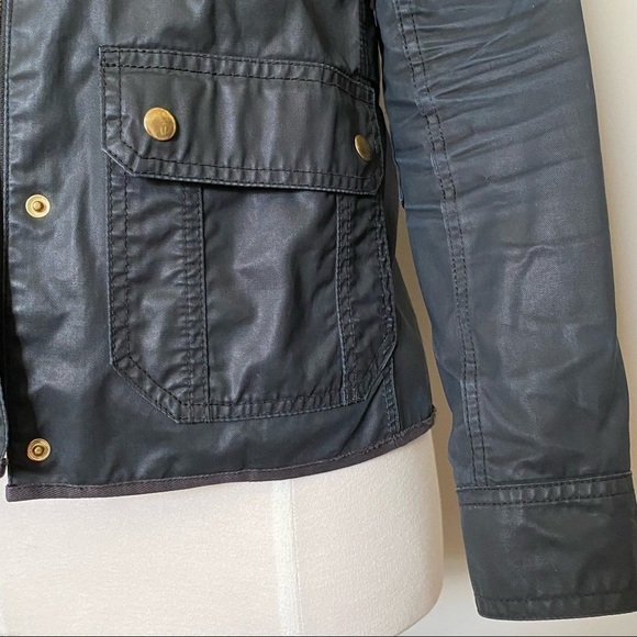 J. Crew Jacket Black Waxed Cotton Downtown Field Jacket, XS - Picture 5 of 16